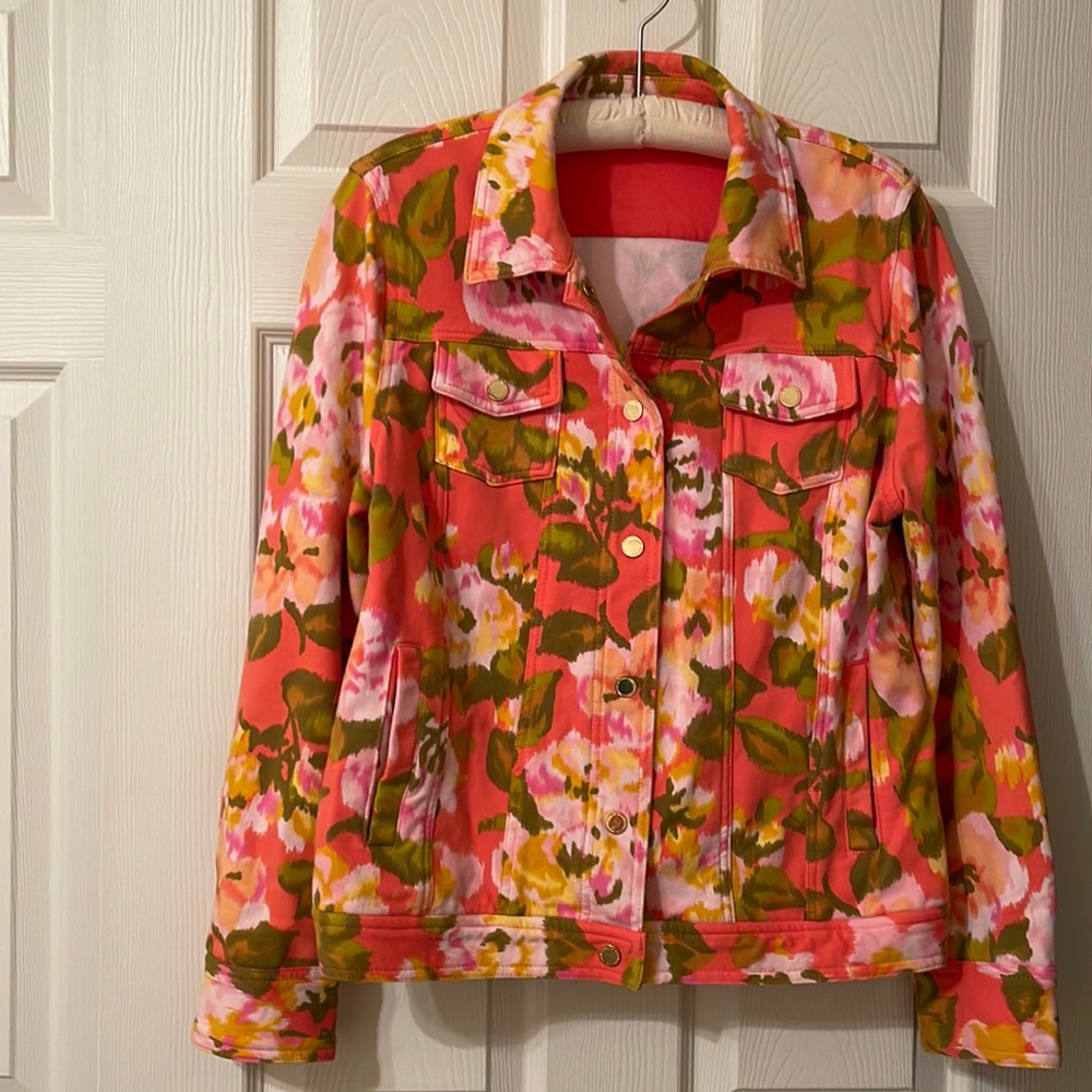 Isaac Mizrahi Live! Size Medium Floral Jacket Size Medium